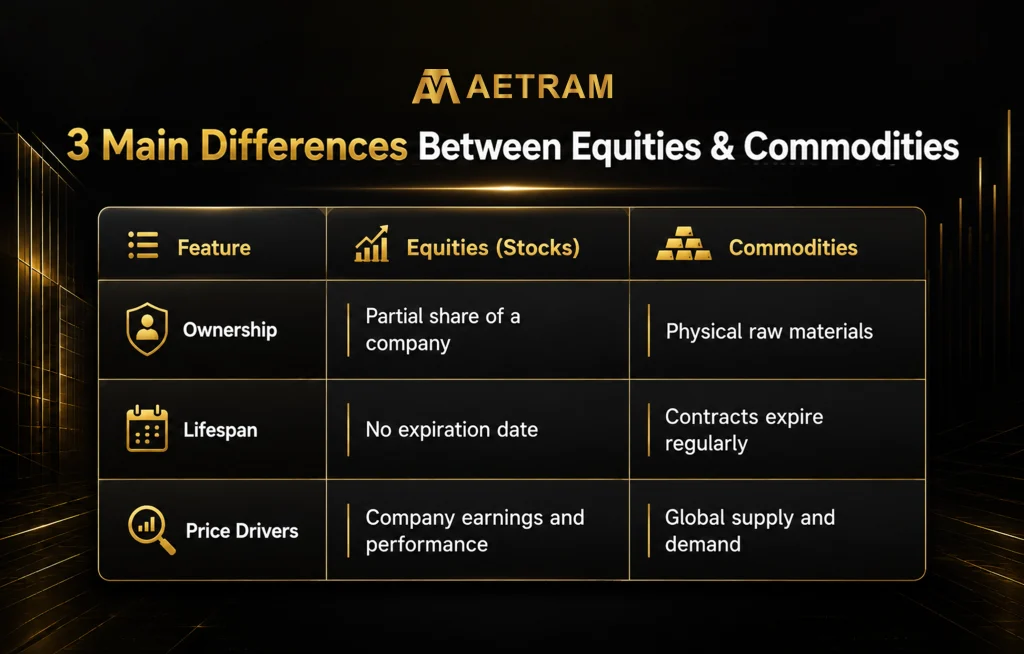 3 Main Differences Between Equities and Commodities