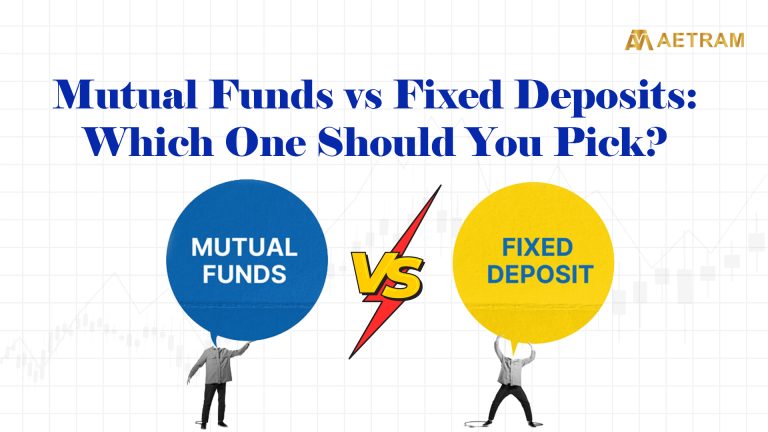 Graphic comparing mutual funds and fixed deposits.