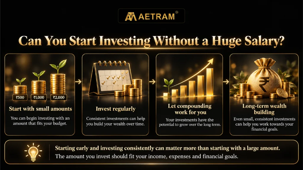 How to start investing with small amounts, invest regularly, benefit from compounding and build long-term wealth.
